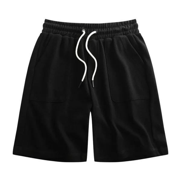 Heavy Weight Knitted Cotton Polyester Blend Men's Waffle Shorts - Image 5